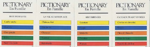 Cartes de jeu Pictionary de Noël. Charades de Noël ou jeu de dessin